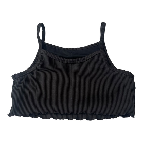 004 Hollister Black Ribbed Crop Bikini Top - Picture 3 of 4